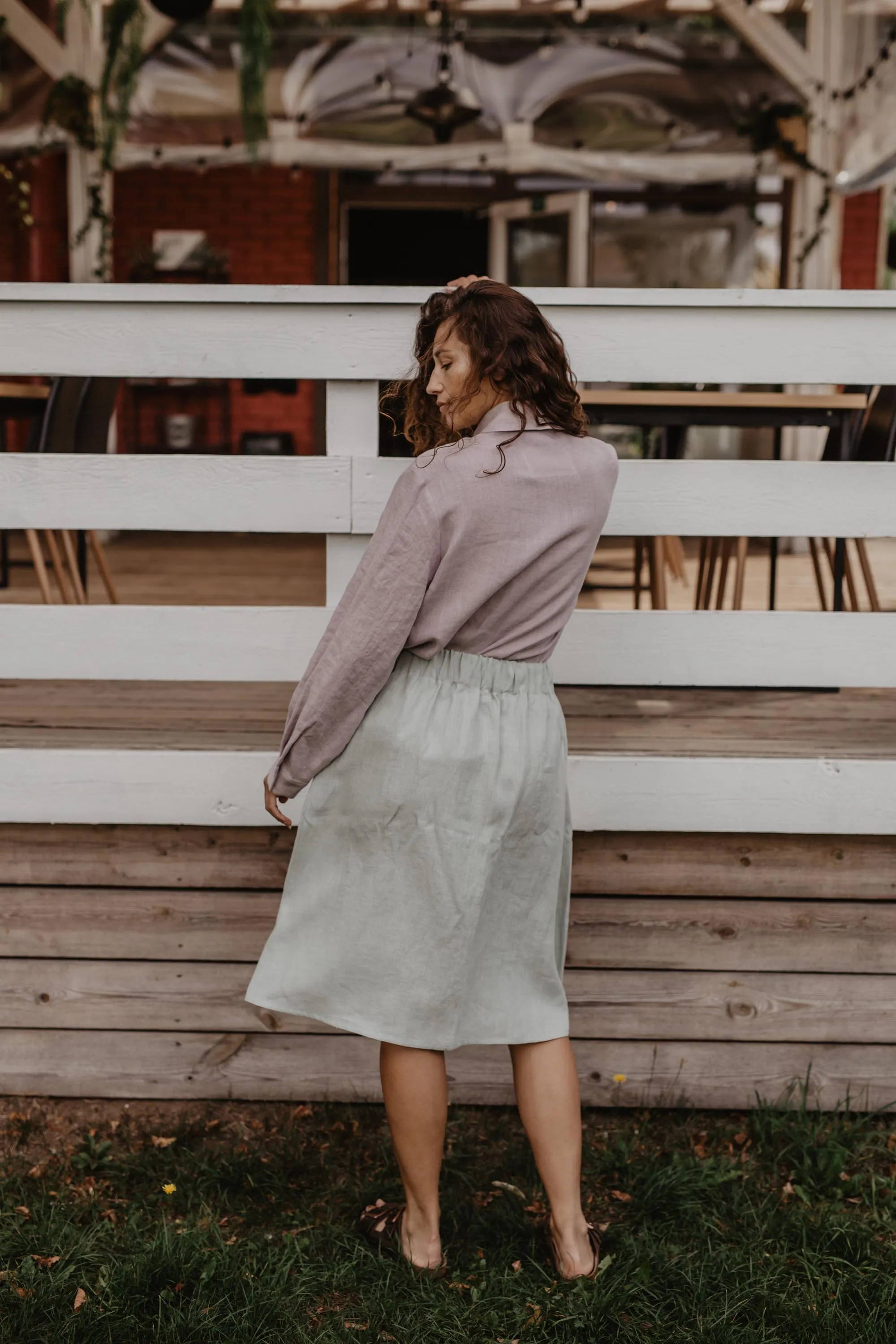 Linen skirt with buttons DAISY by AmourLinen