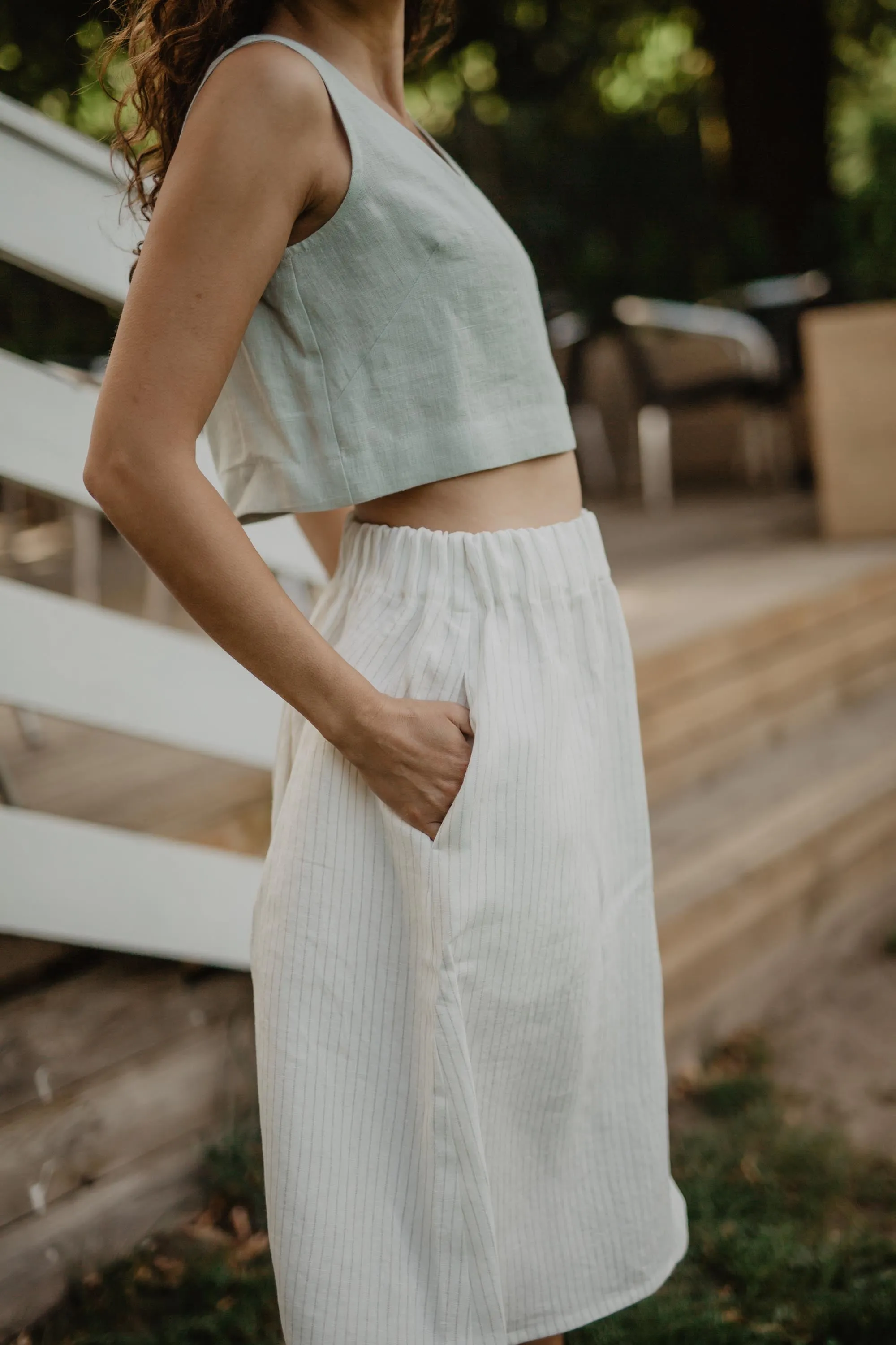 Linen skirt with buttons DAISY by AmourLinen