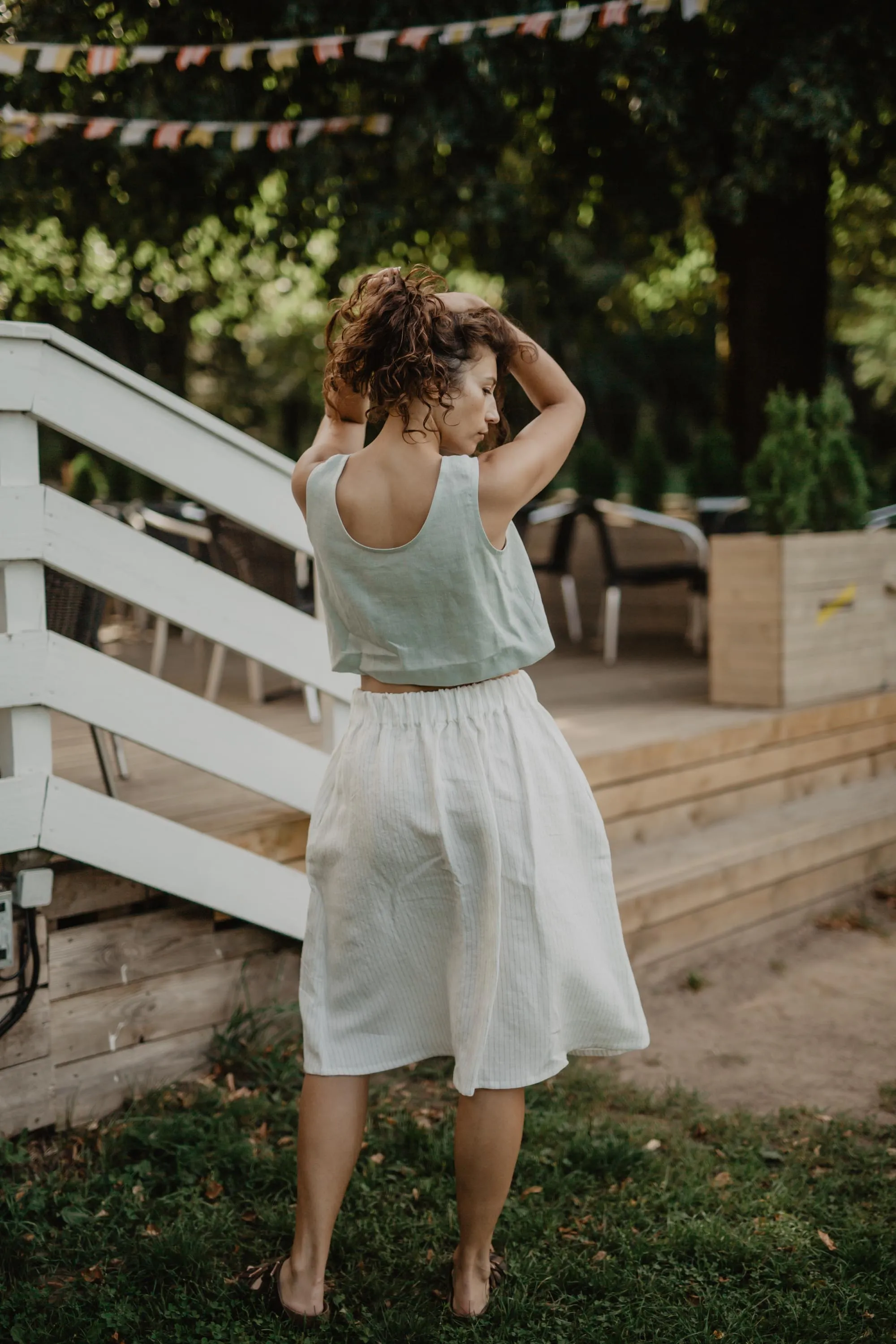 Linen skirt with buttons DAISY by AmourLinen