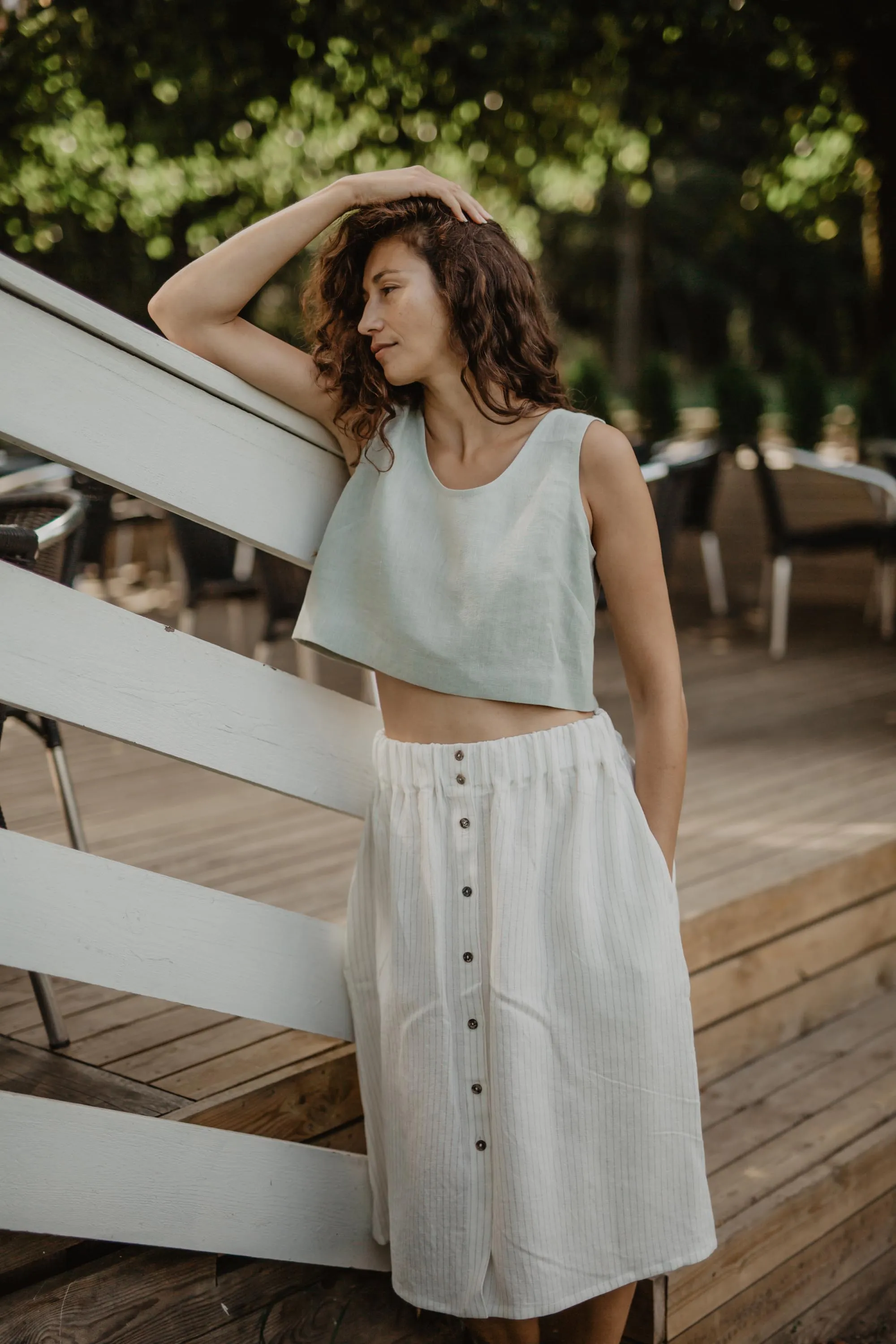 Linen skirt with buttons DAISY by AmourLinen