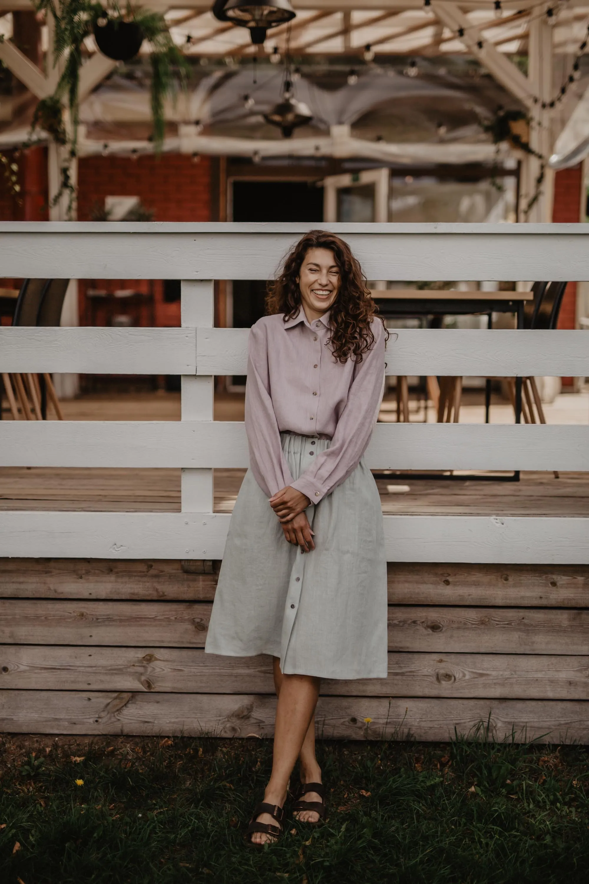 Linen skirt with buttons DAISY by AmourLinen