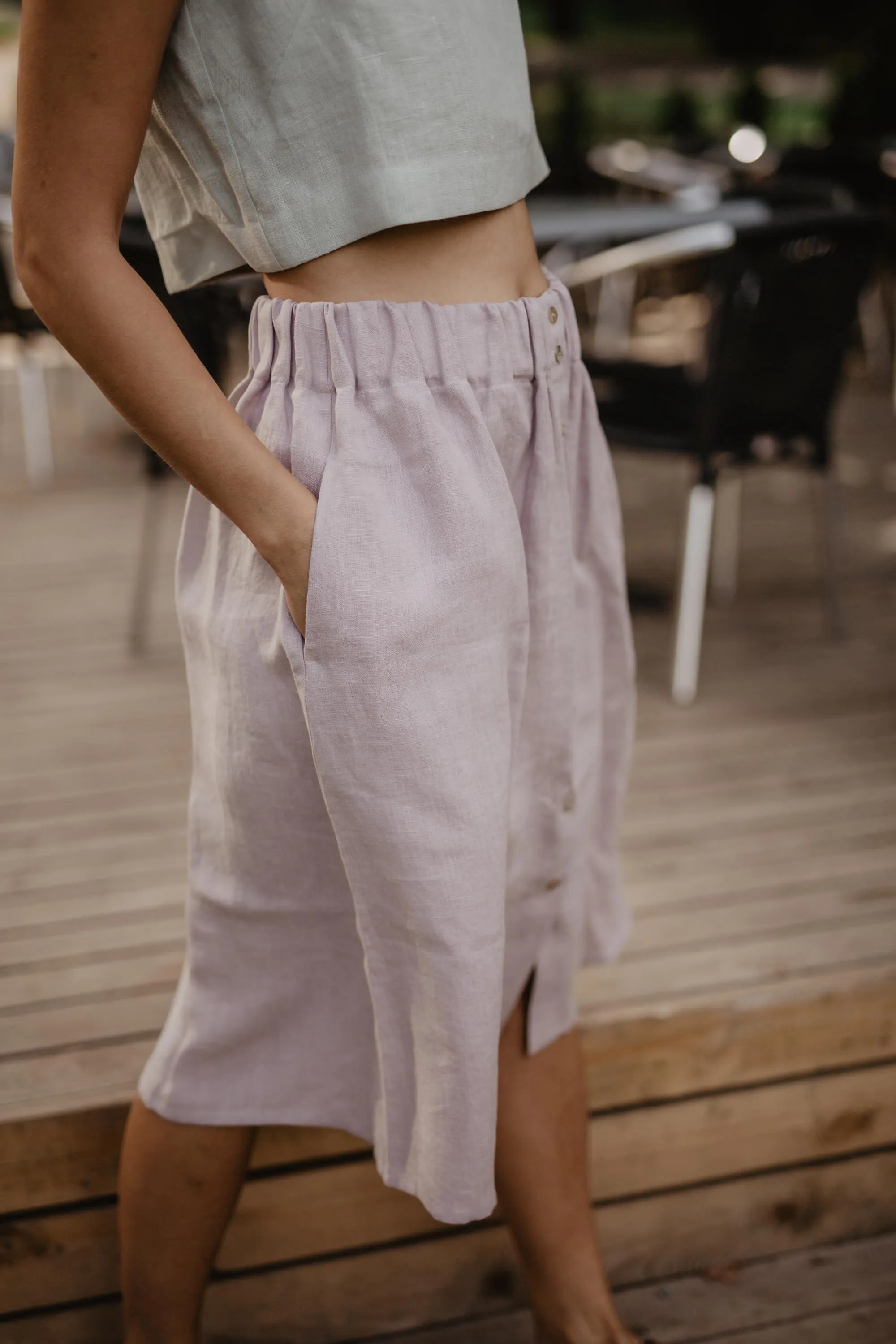 Linen skirt with buttons DAISY by AmourLinen