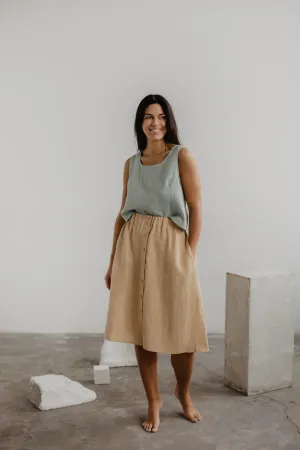 Linen skirt with buttons DAISY by AmourLinen