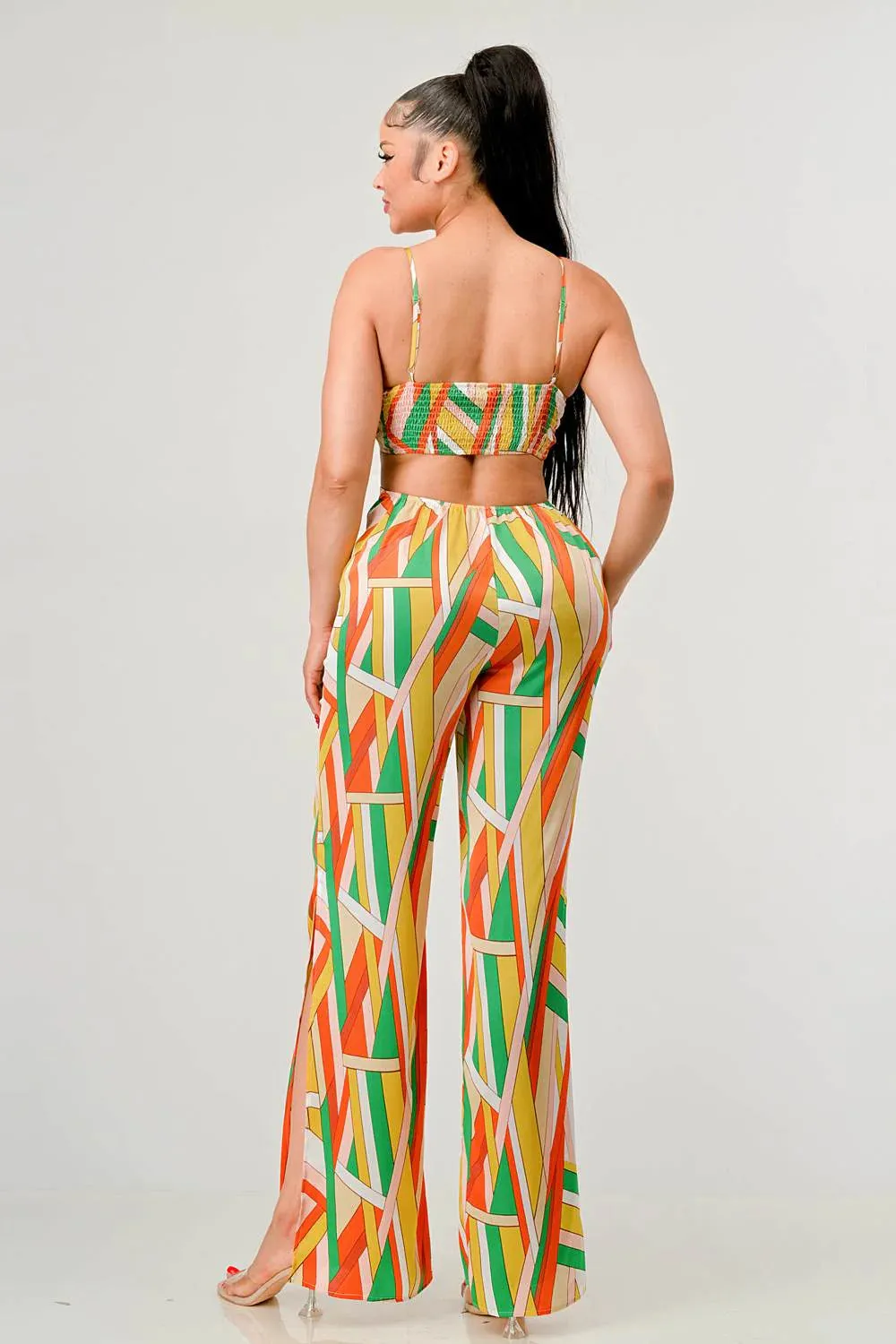 Luxe Geo Print Palazzo Jumpsuit