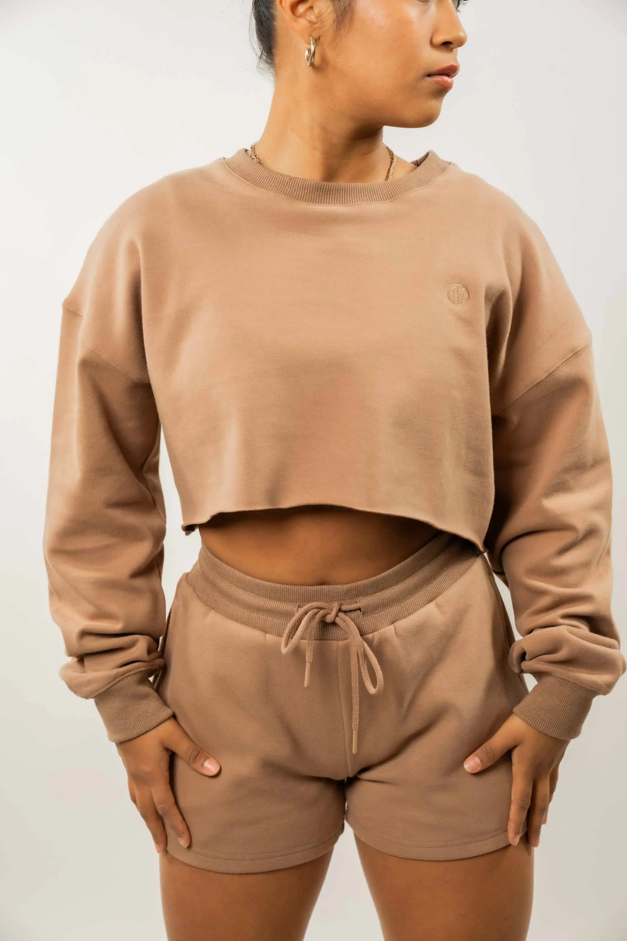 Luxury Loungewear Cropped Crewneck