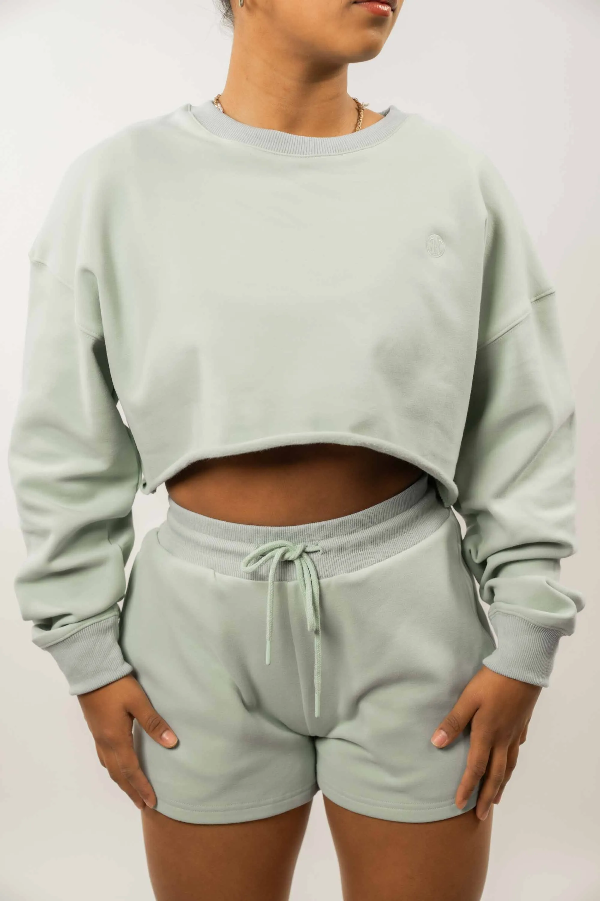 Luxury Loungewear Cropped Crewneck