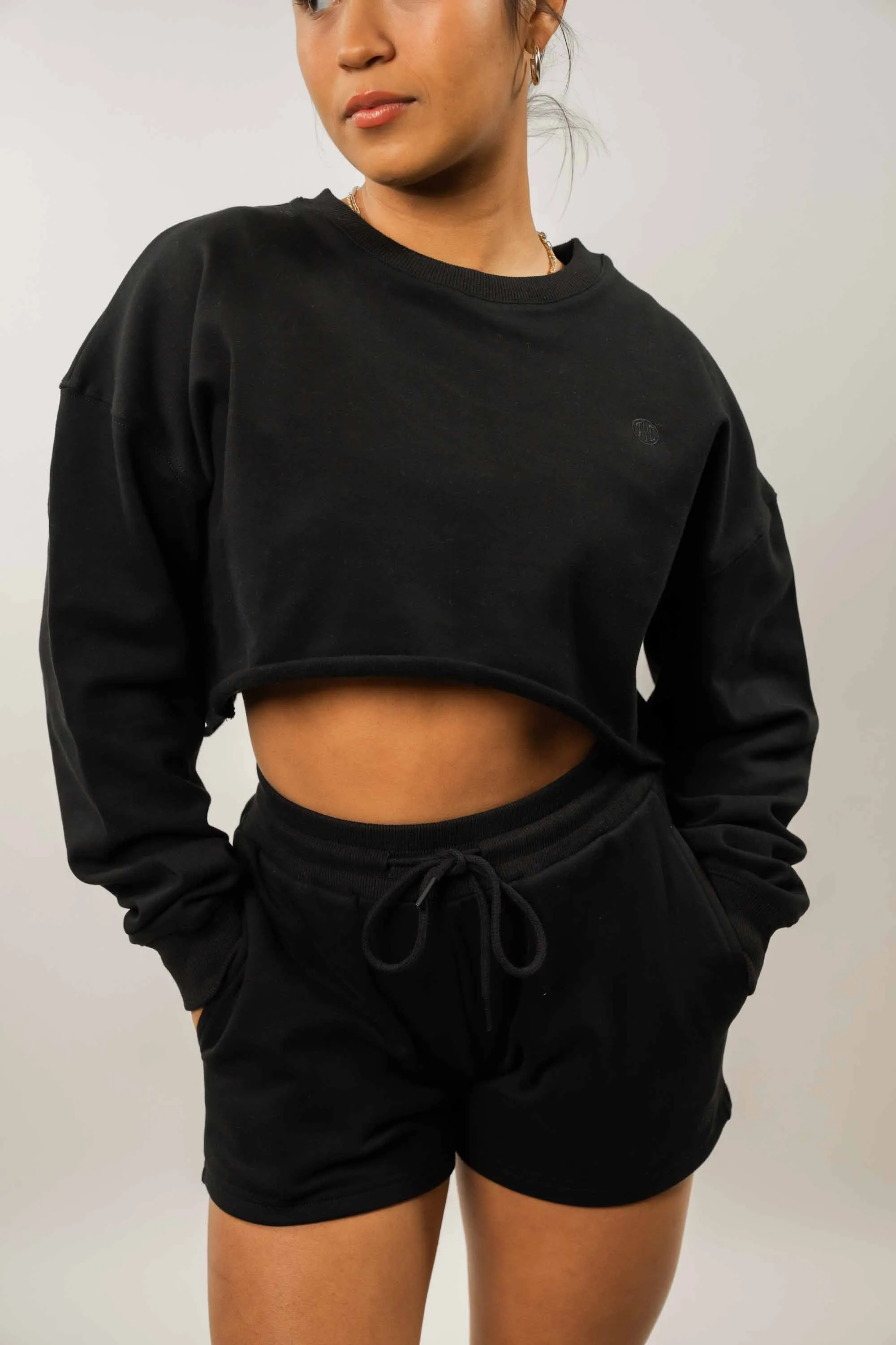 Luxury Loungewear Cropped Crewneck