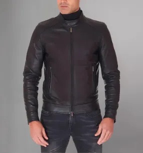 Mens Classic Dark Brown Leather Jacket