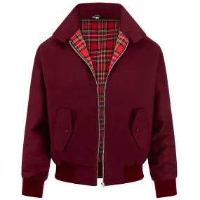 Mens Classic Harrington Jacket - Burgundy