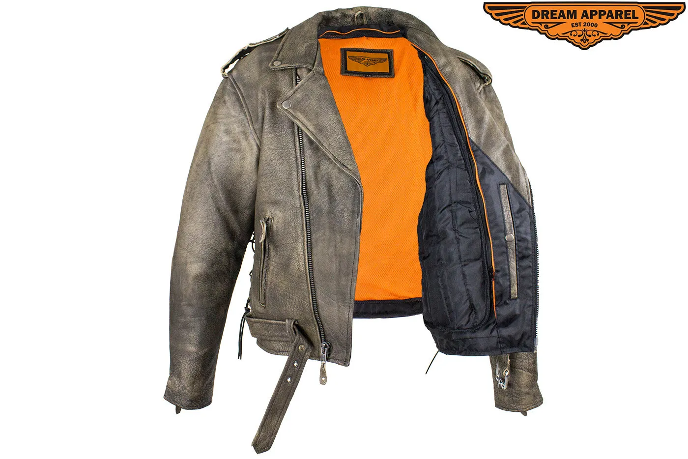 Men's Dark Brown Motorcycle Jacket with Gun Pockets