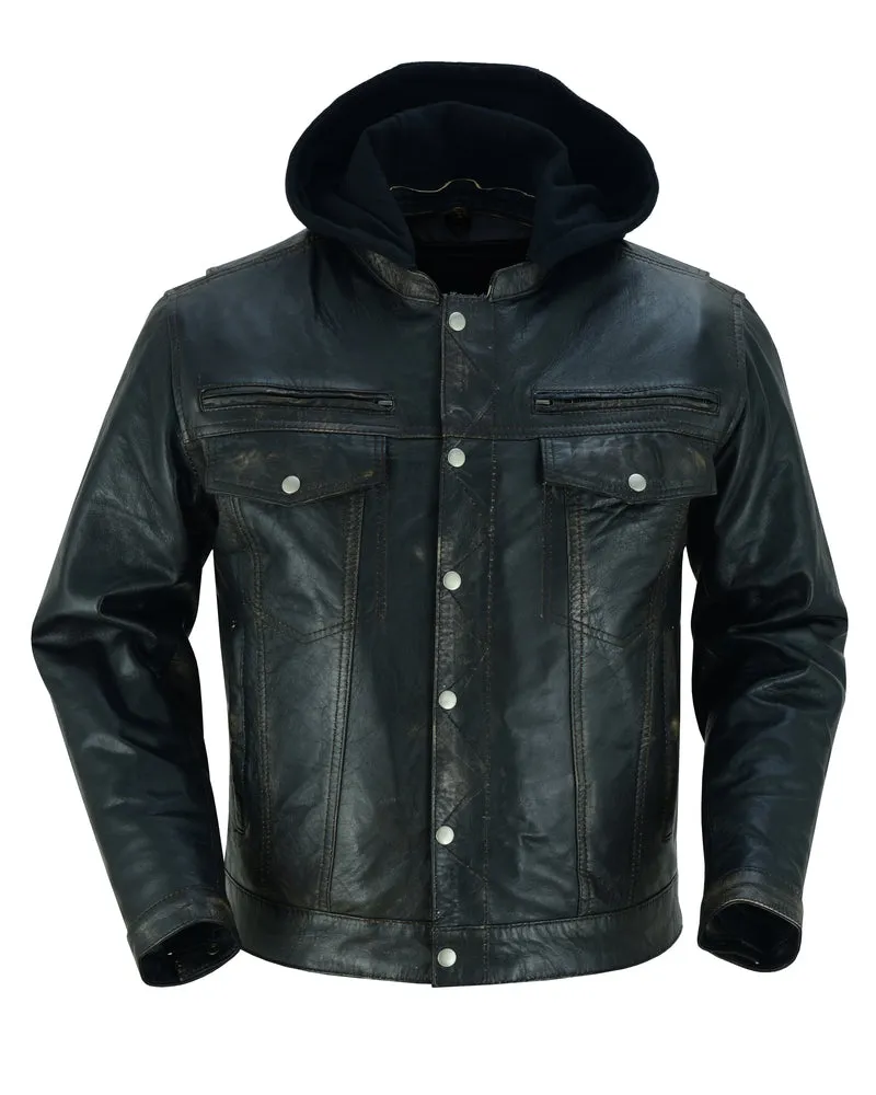 Men's Drum Dyed Distressed Lambskin Jacket