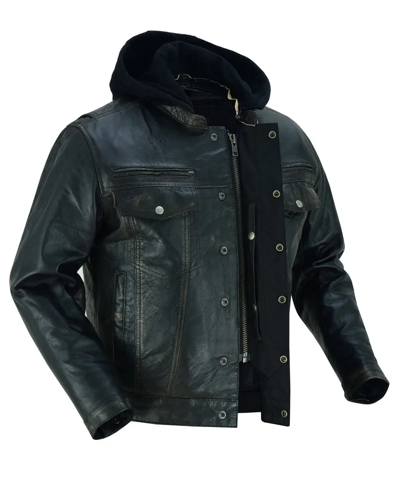 Men's Drum Dyed Distressed Lambskin Jacket