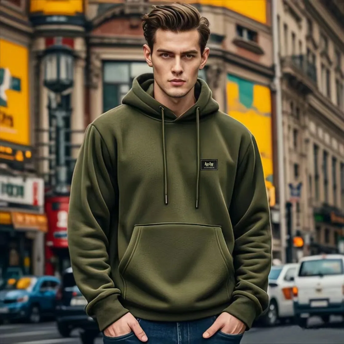 MEN'S HOODED FLEECE AUTUMN AND WINTER LOOSE HOODIE