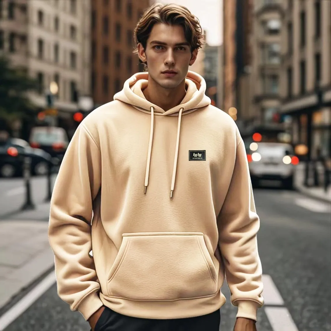 MEN'S HOODED FLEECE AUTUMN AND WINTER LOOSE HOODIE