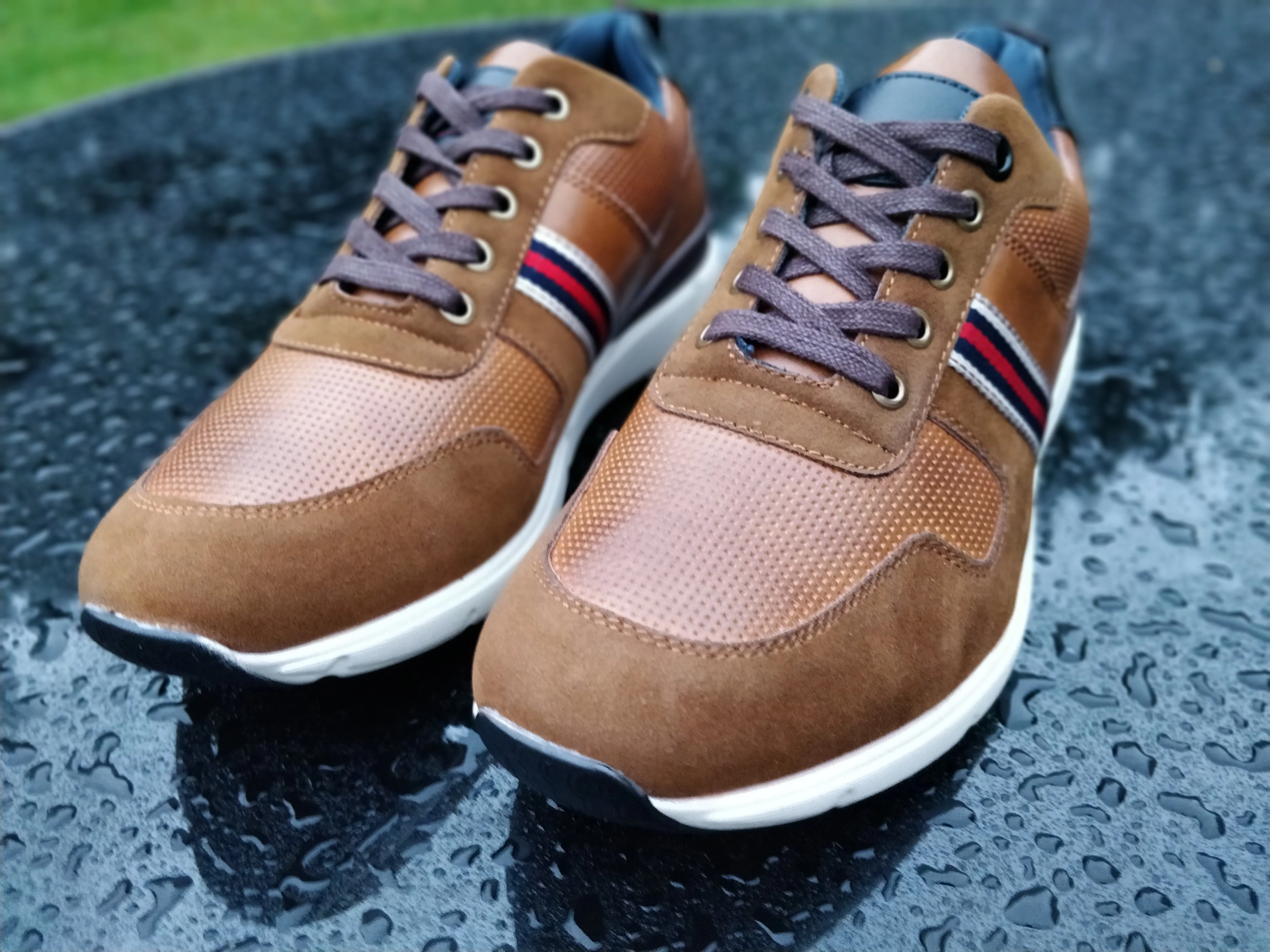 Mens Smart Tan Trainer "Jack" Soft Comfort Value sale