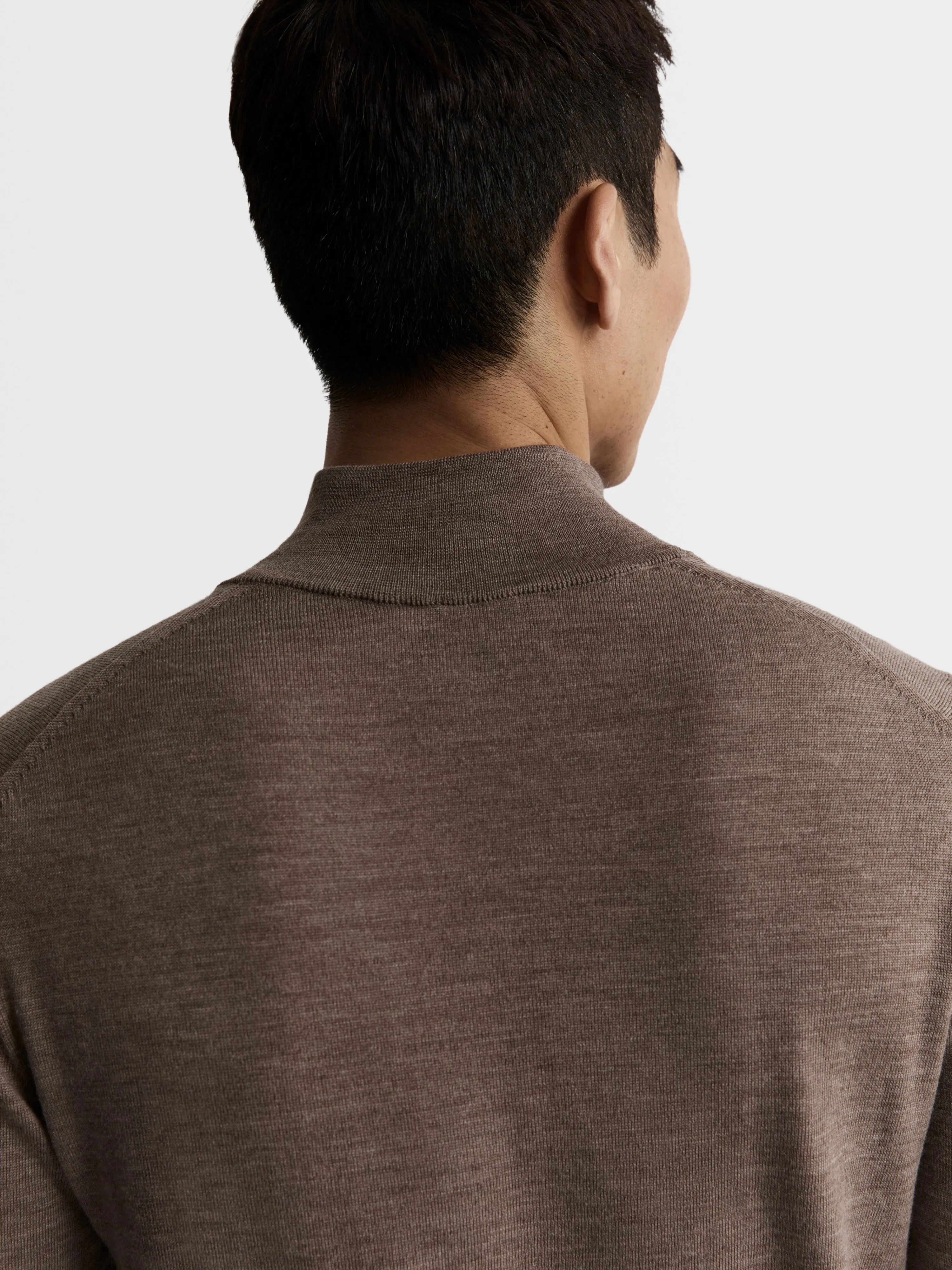 Merino Wool Quarter-Zip Jumper - Neutral