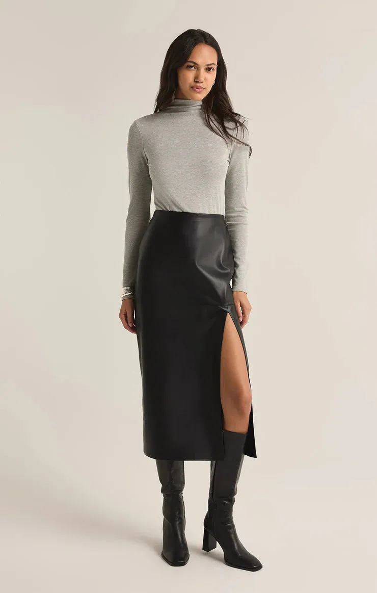 Metropolitan Faux Leather Midi Skirt