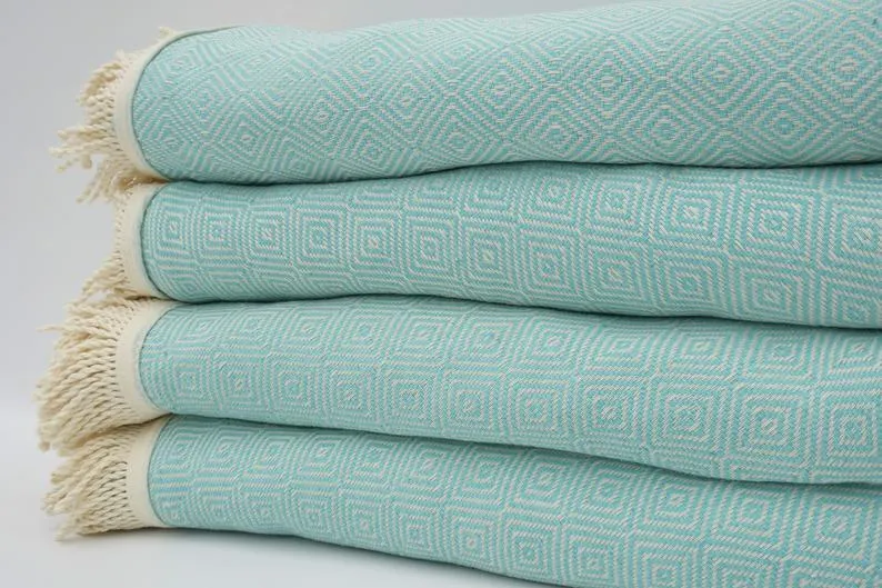 Mint Green 100% Cotton Round Beach Towel