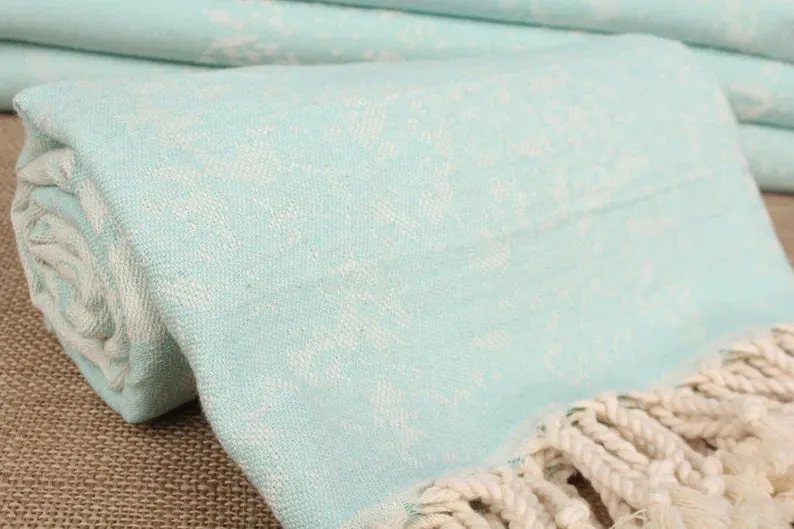 Mint Green Turtle Turkish Beach Towel