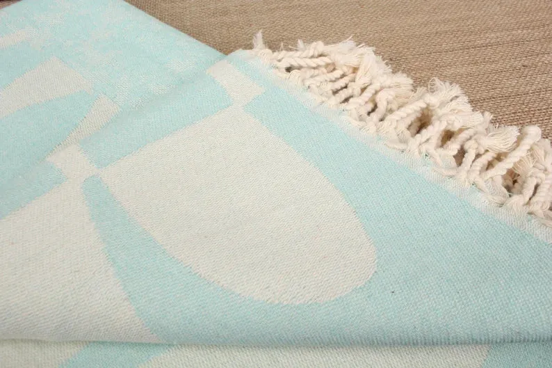 Mint Green Turtle Turkish Beach Towel