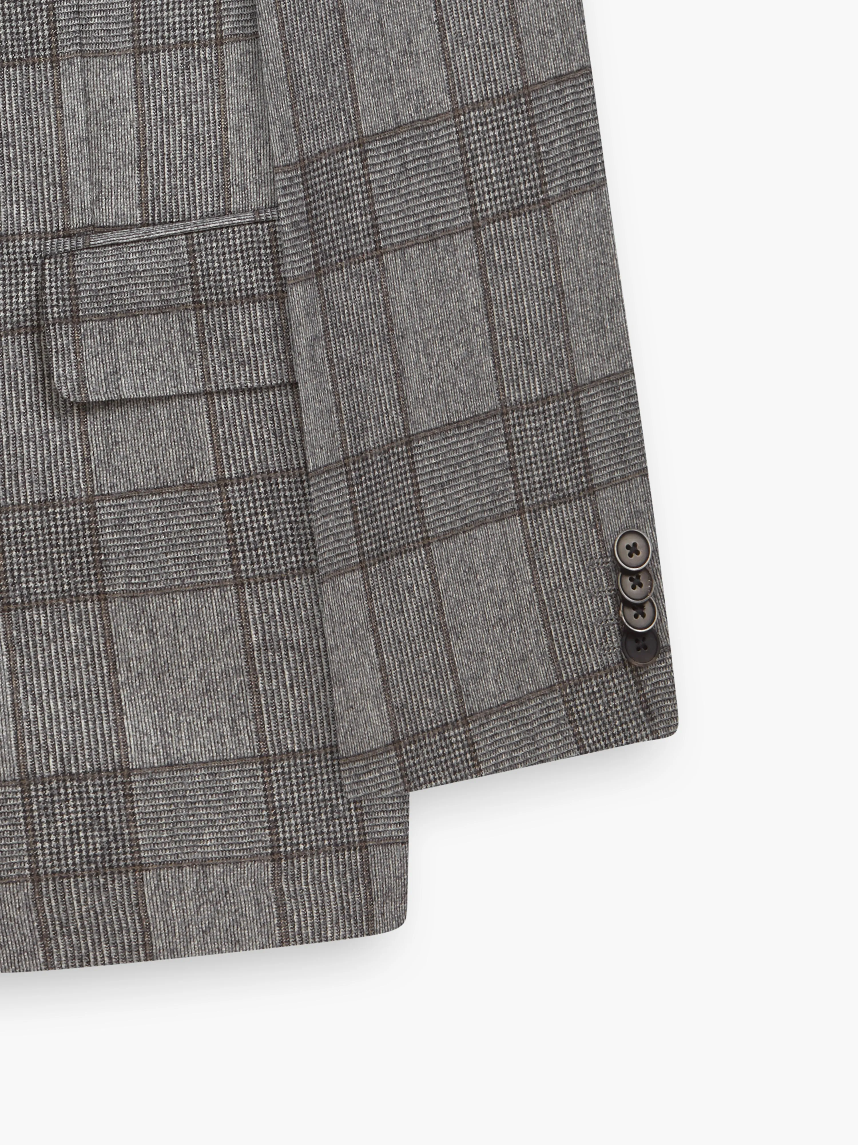 Moore Slim Fit Grey and Brown Check Jacket