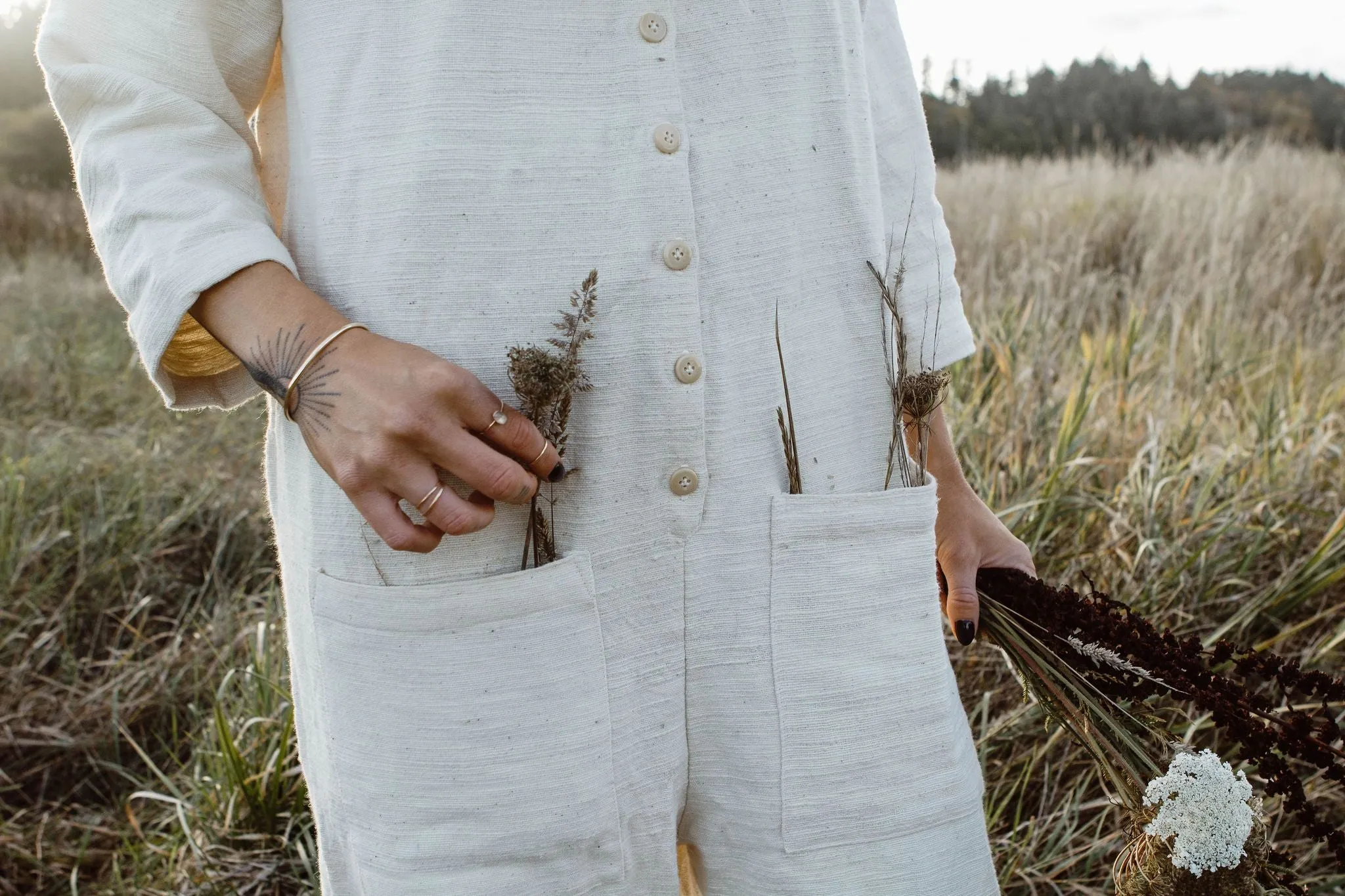 Natural Textured Jumpsuit (S-L)