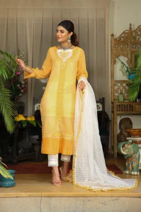 NILOFER SHAHID - Dandelion Breeze - Pleated Embroidered - 3 Piece