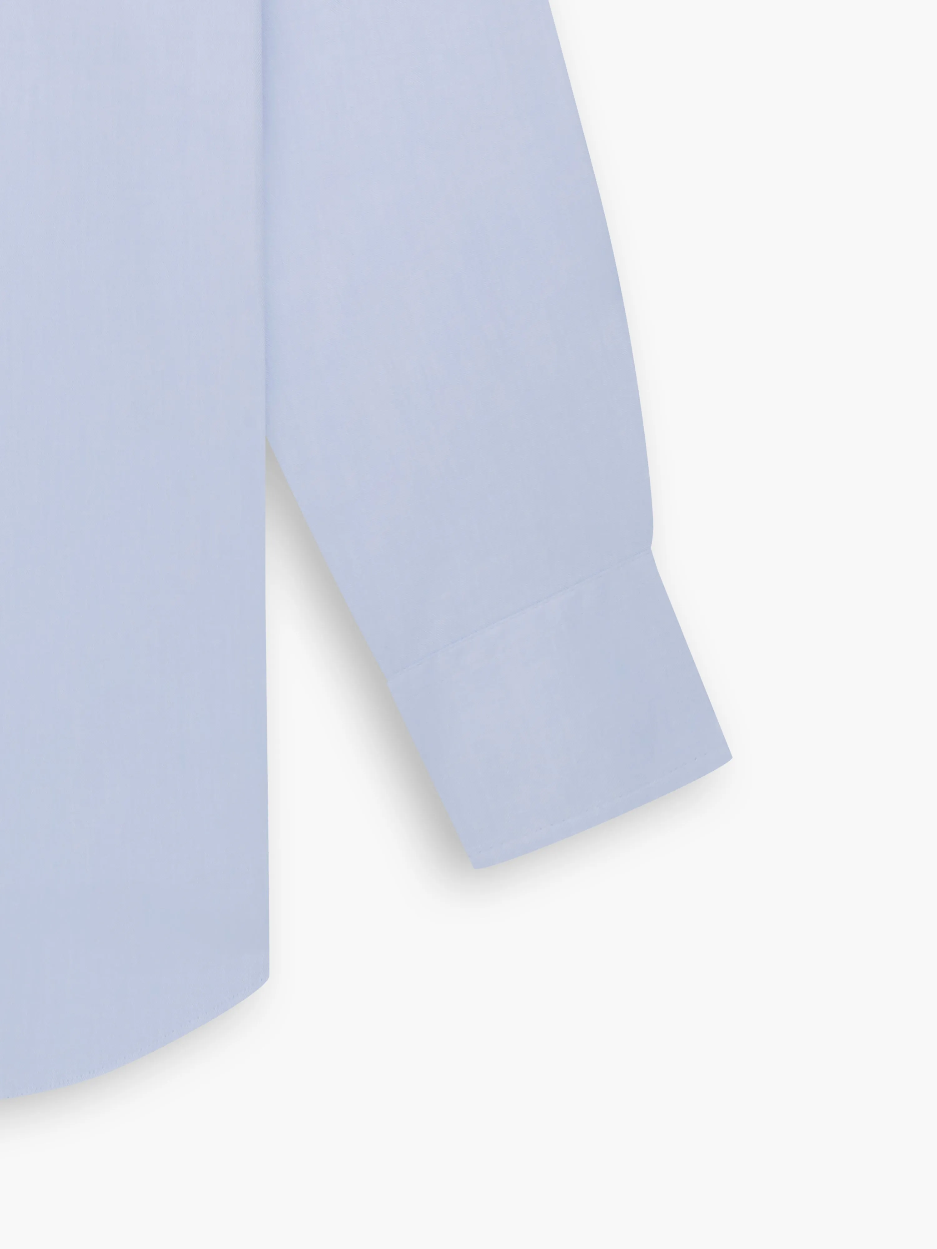 Non-Iron Light Blue Twill Fitted Single Cuff Classic Collar Shirt