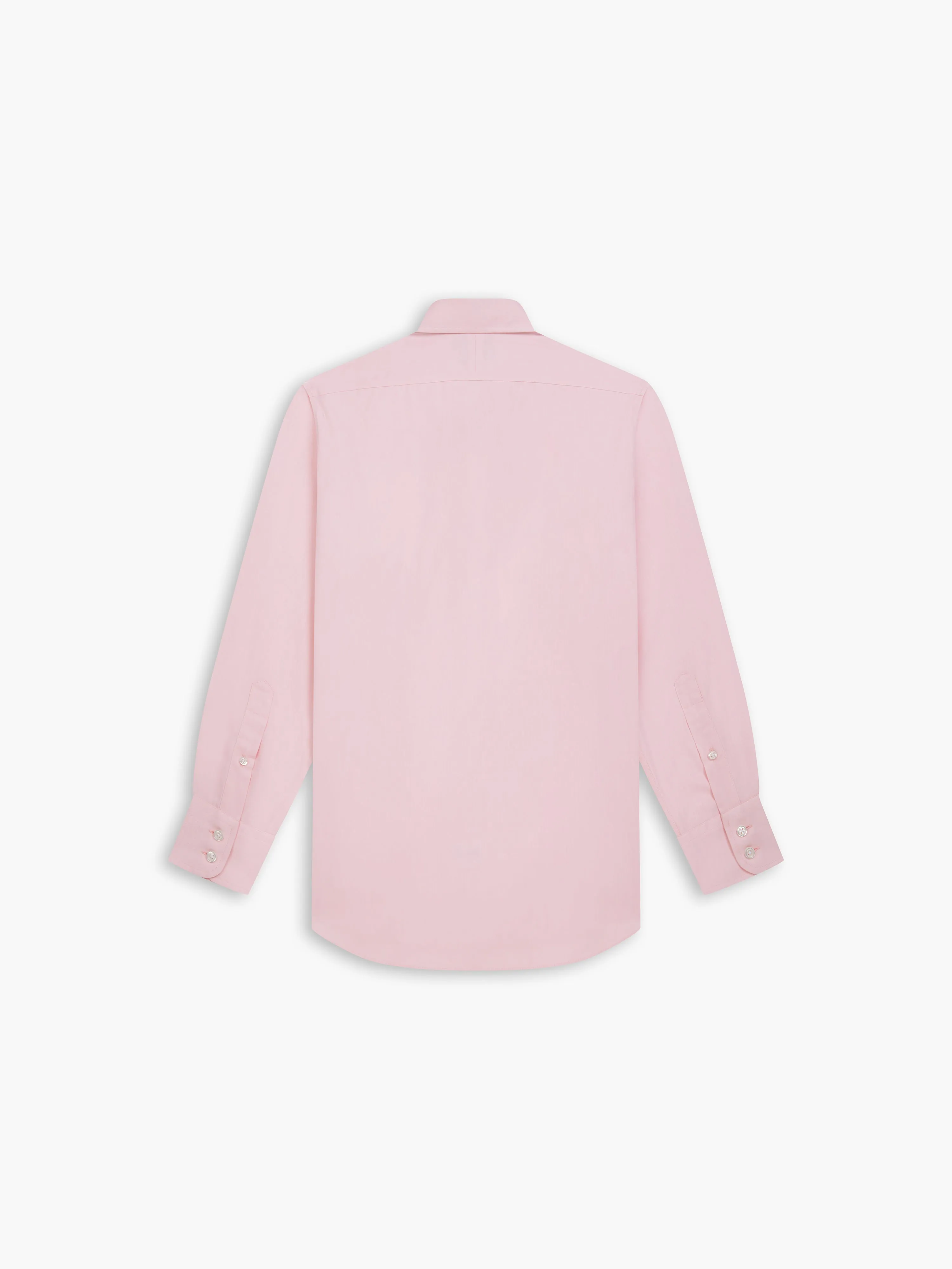 Non-Iron Pink Twill Fitted Single Cuff Classic Collar Shirt