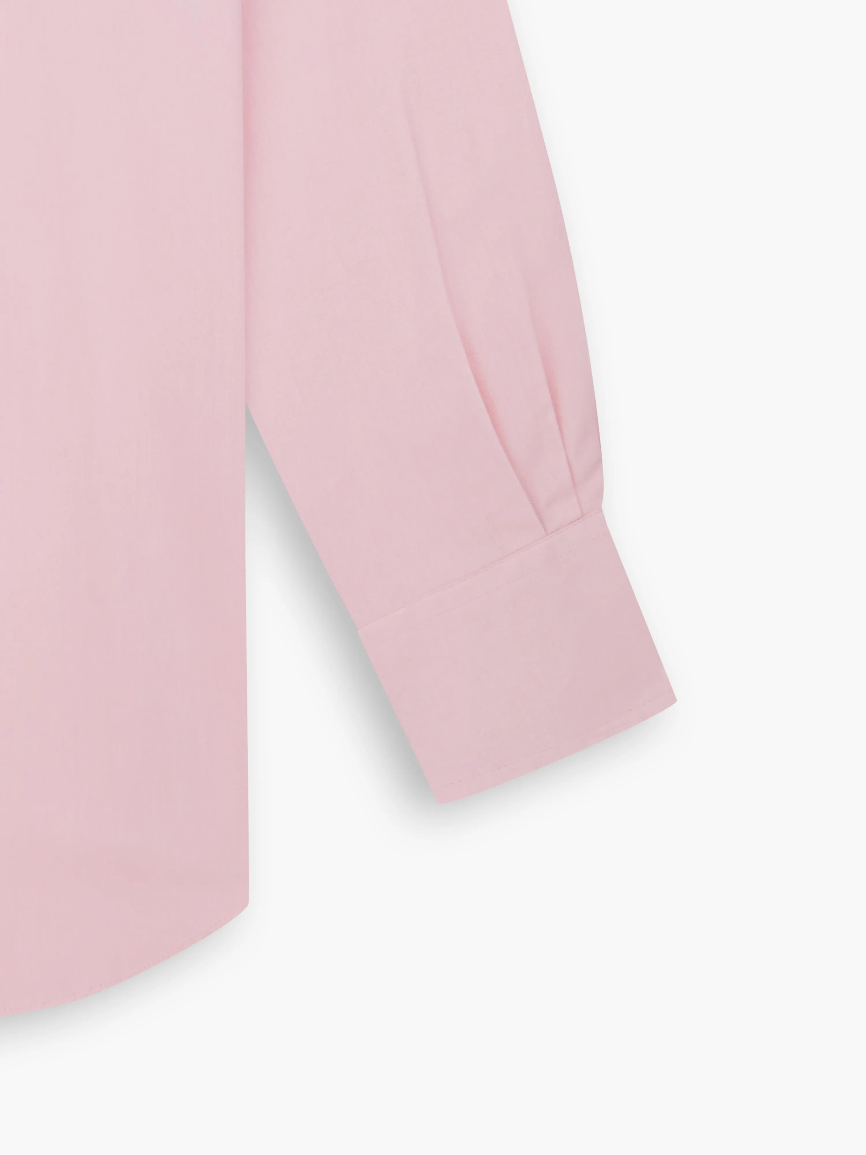 Non-Iron Pink Twill Fitted Single Cuff Classic Collar Shirt