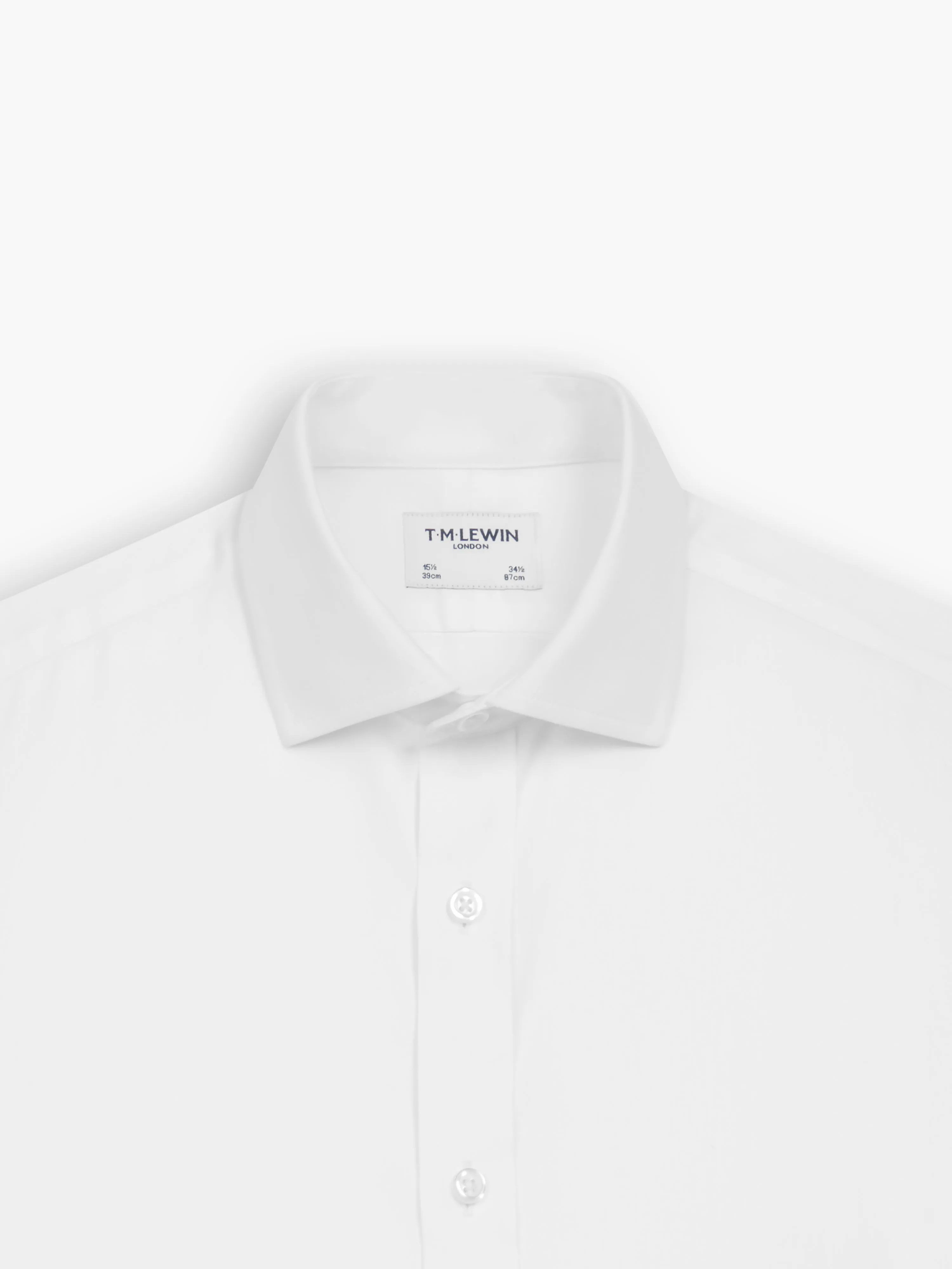 Non-Iron White Twill Fitted Single Cuff Classic Collar Shirt