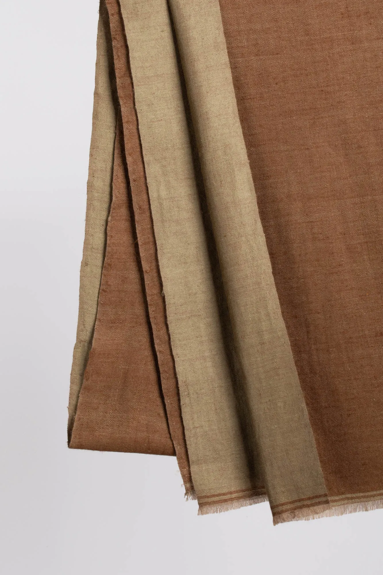 Olive and Brown Reversible Kashmiri Shawl - HAINES