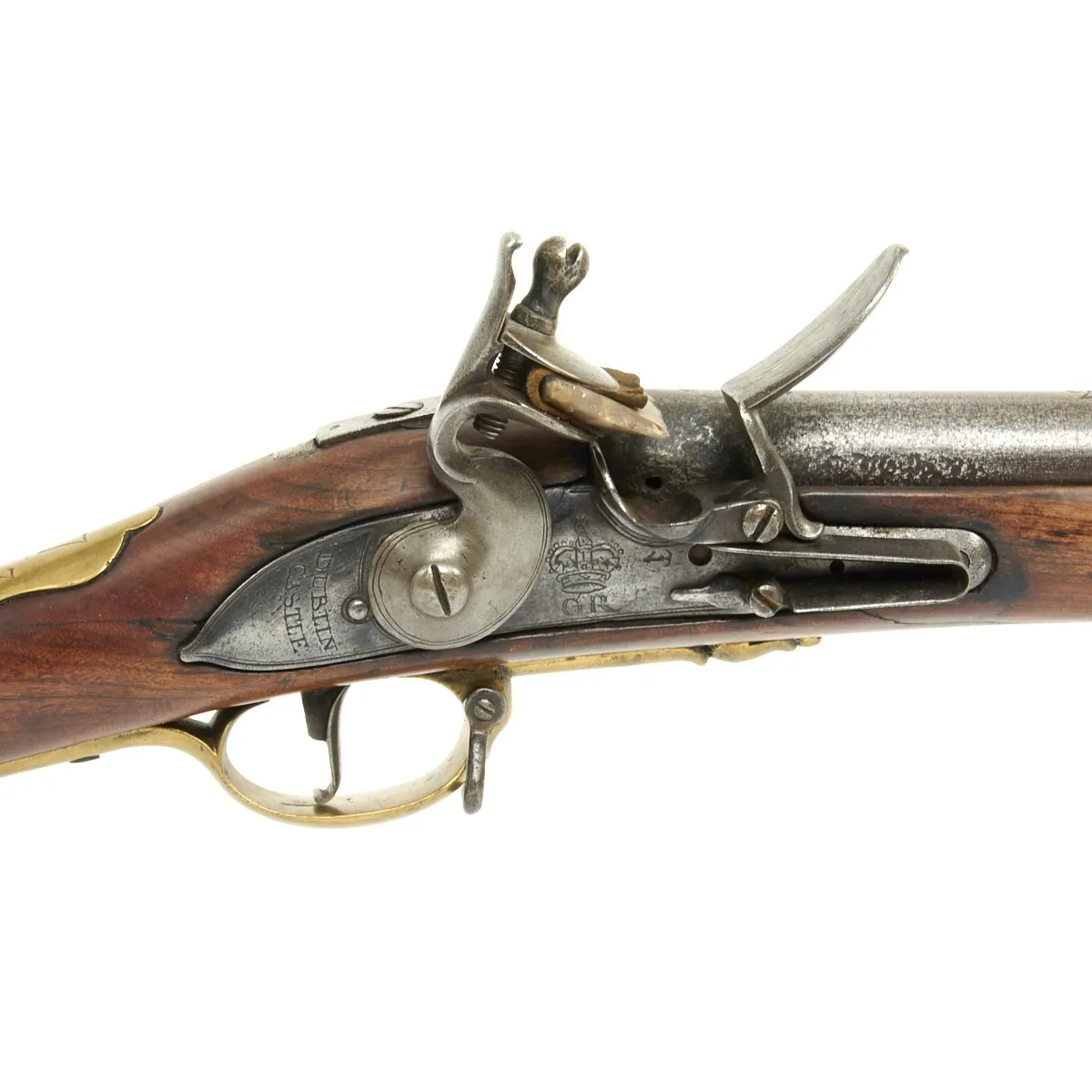 Original Revolutionary War British 24th Regiment Burgoyne Expedition Short Land Pattern Brown Bess Musket Marked Dublin Castle - Princeton Battlefield Museum