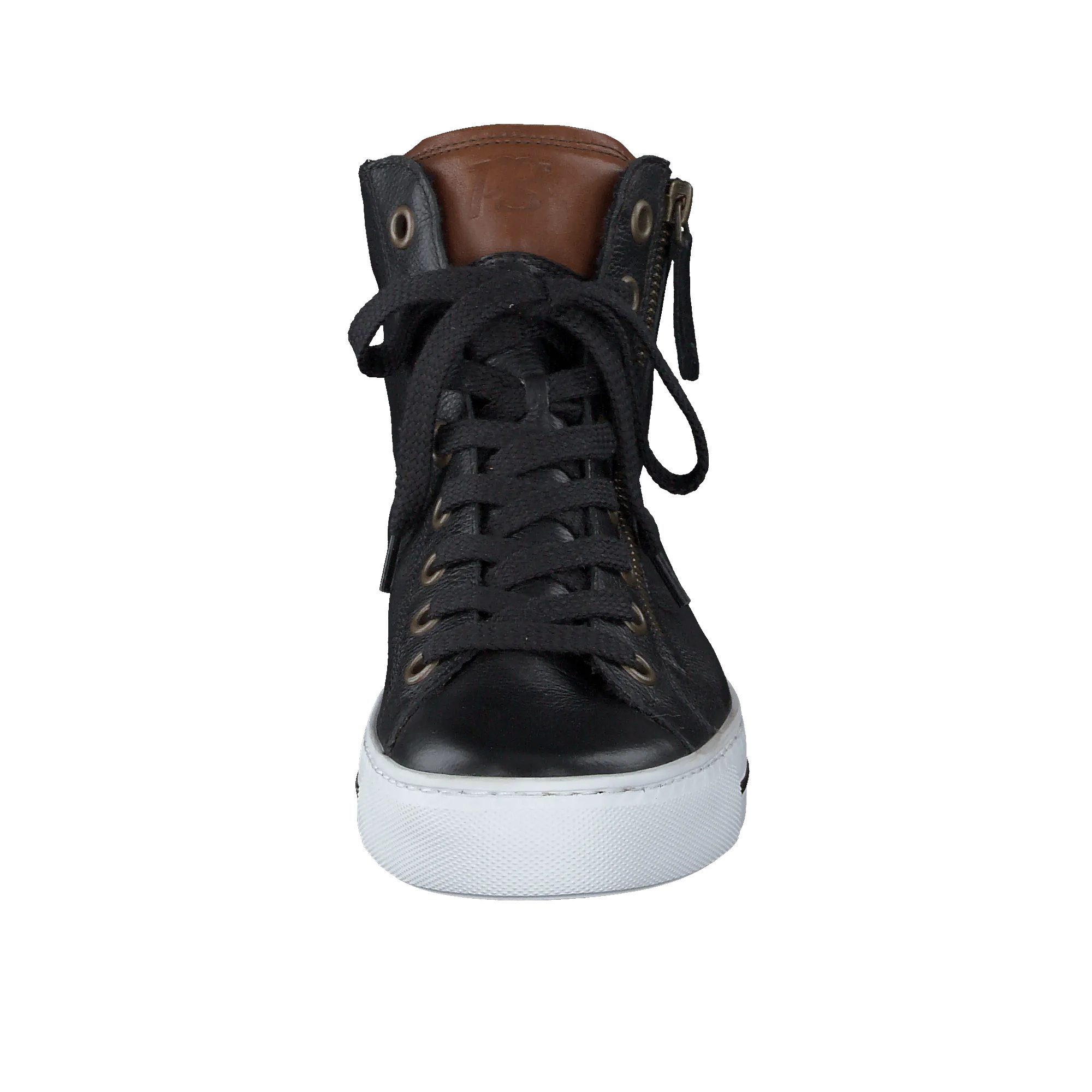 PAUL GREEN 4024 Black Leather High Top Trainer