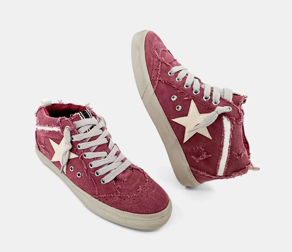 Paulina High Top Sneaker-Wine Canvas