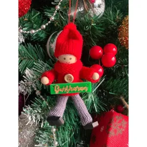 Personalized Red Turtleneck Sweater Wooden Doll | COD not Available