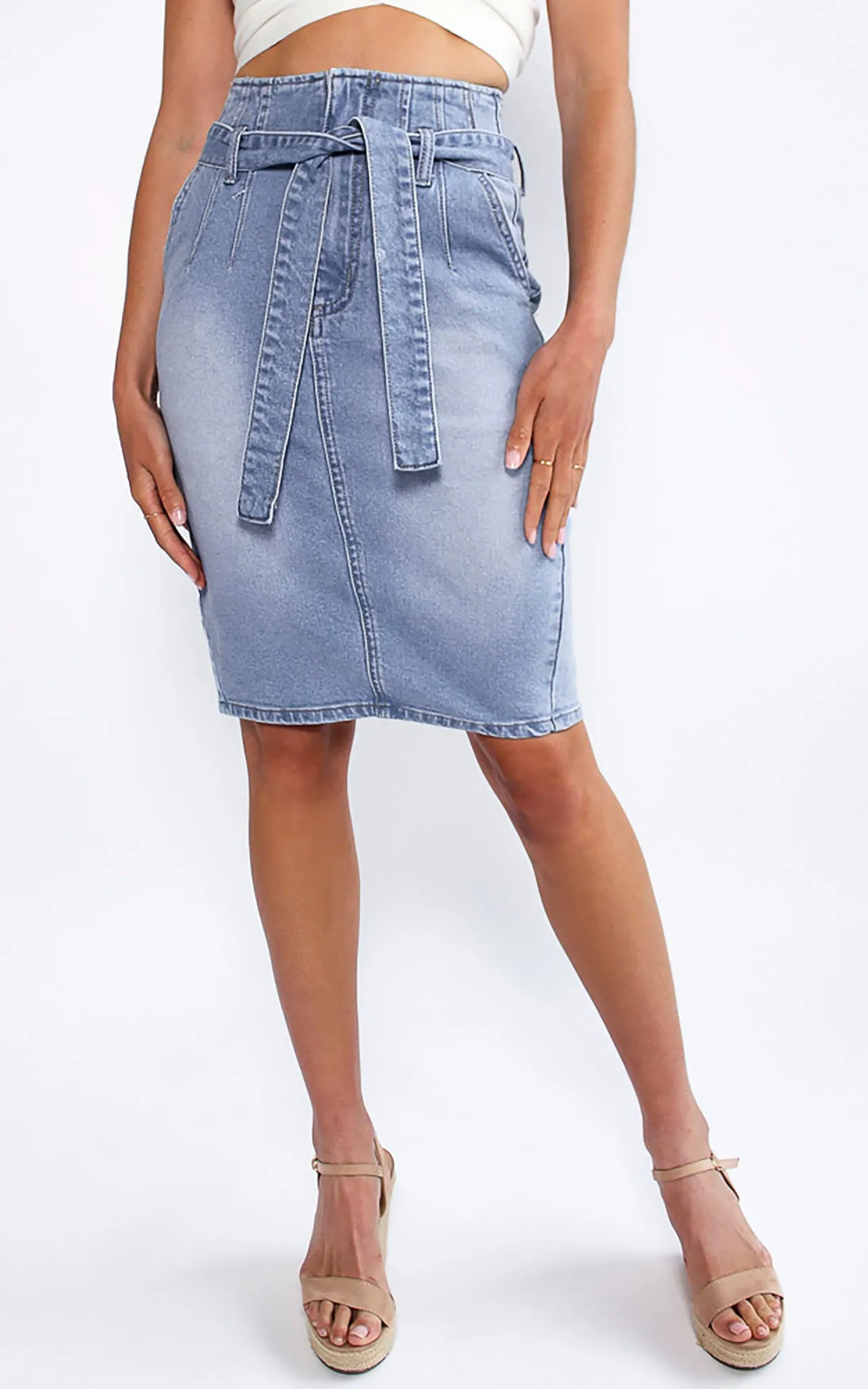 Phoebe Denim Skirt- Light Blue