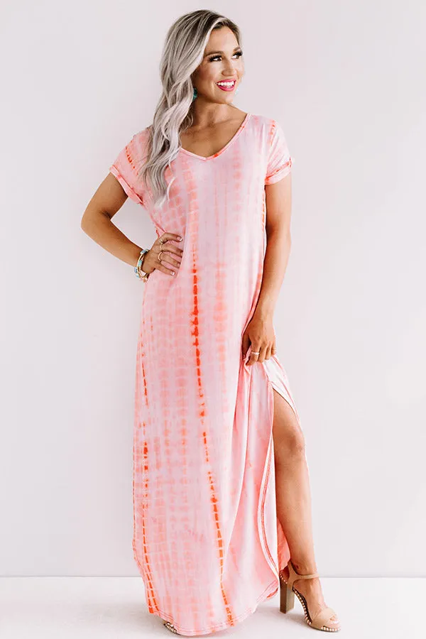 Portofino Party Tie Dye Maxi In Coral