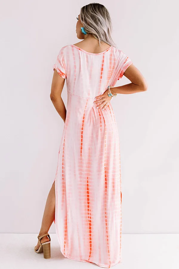 Portofino Party Tie Dye Maxi In Coral