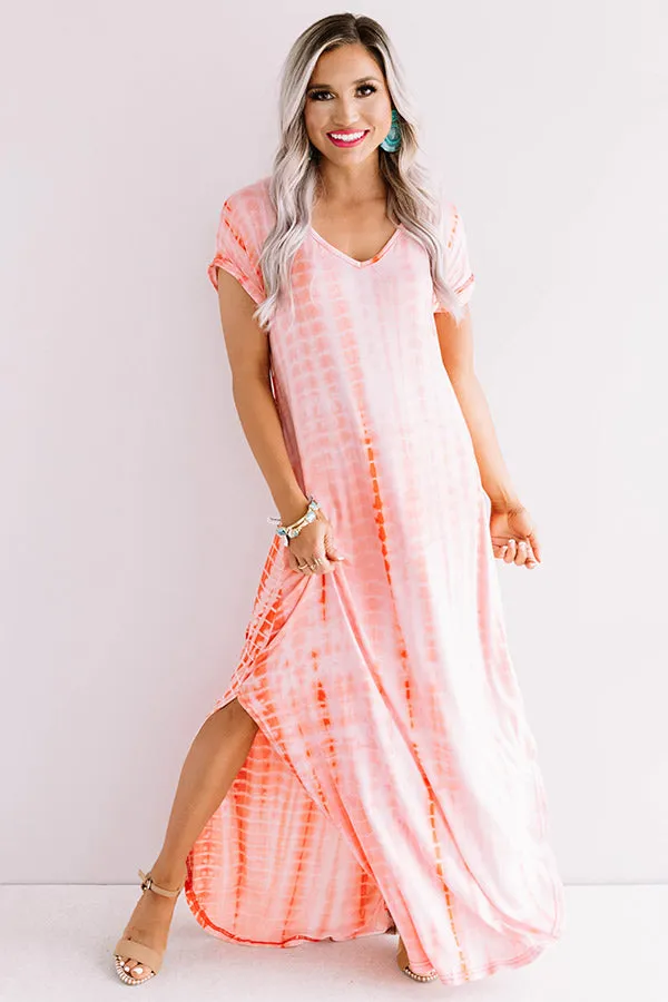 Portofino Party Tie Dye Maxi In Coral