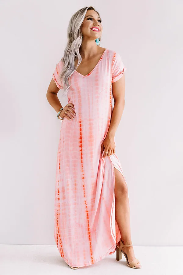 Portofino Party Tie Dye Maxi In Coral