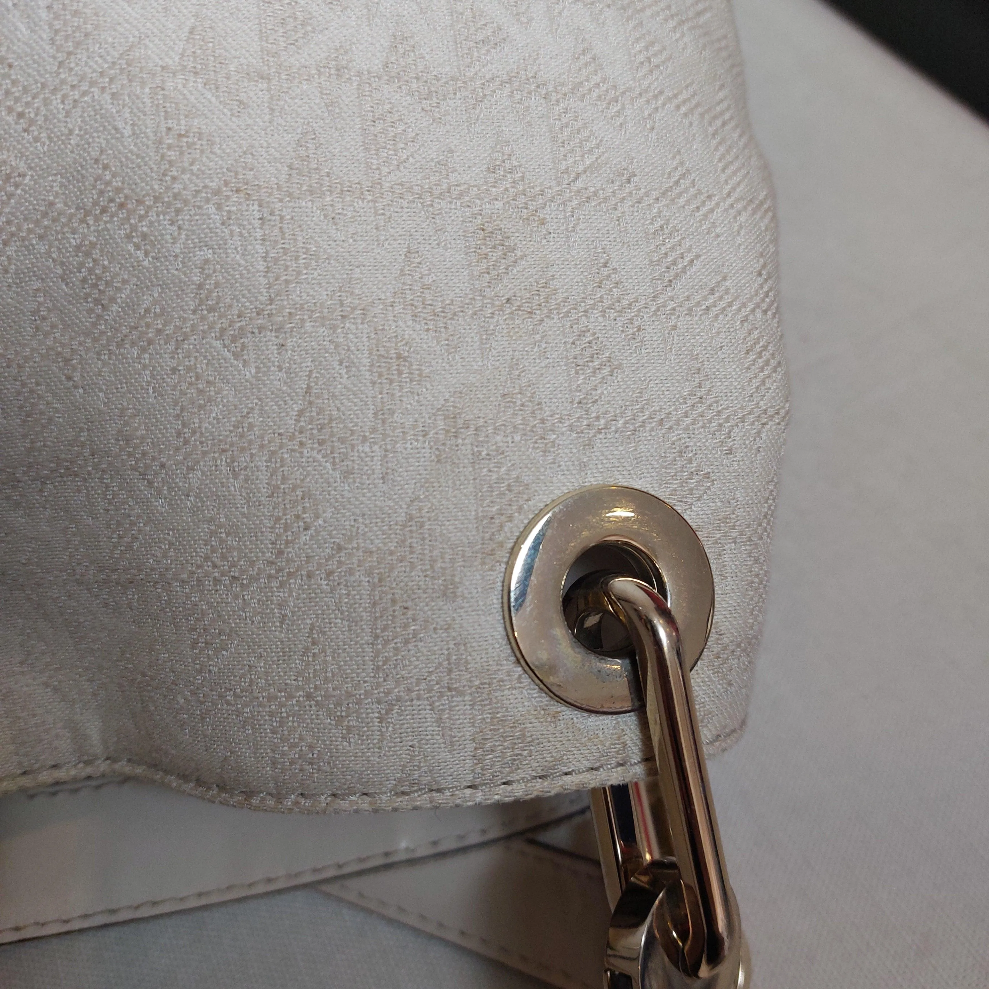 Pre-Loved Treasures - Michael Kors Cream Monogram Canvas & Leather Shoulder Bag