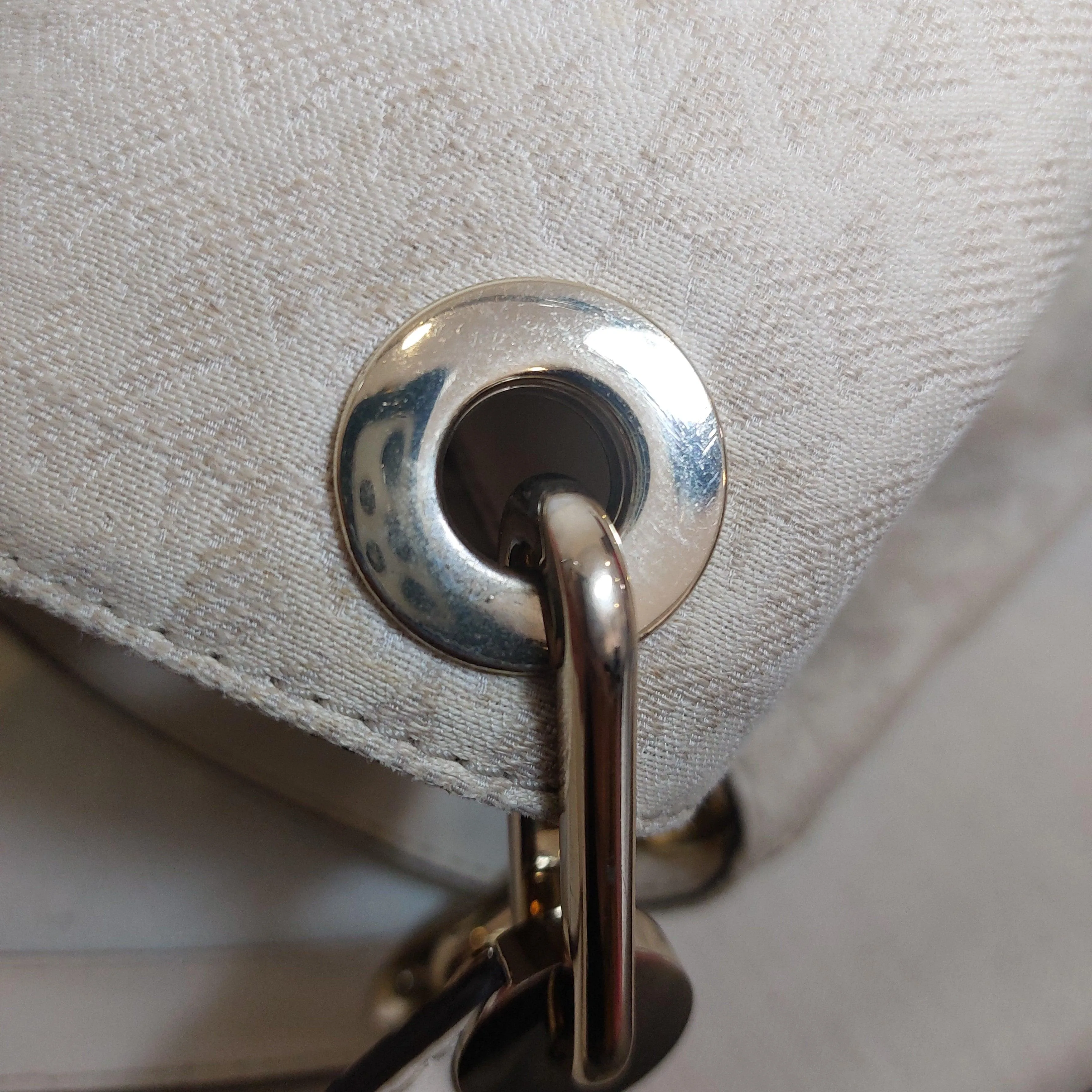 Pre-Loved Treasures - Michael Kors Cream Monogram Canvas & Leather Shoulder Bag