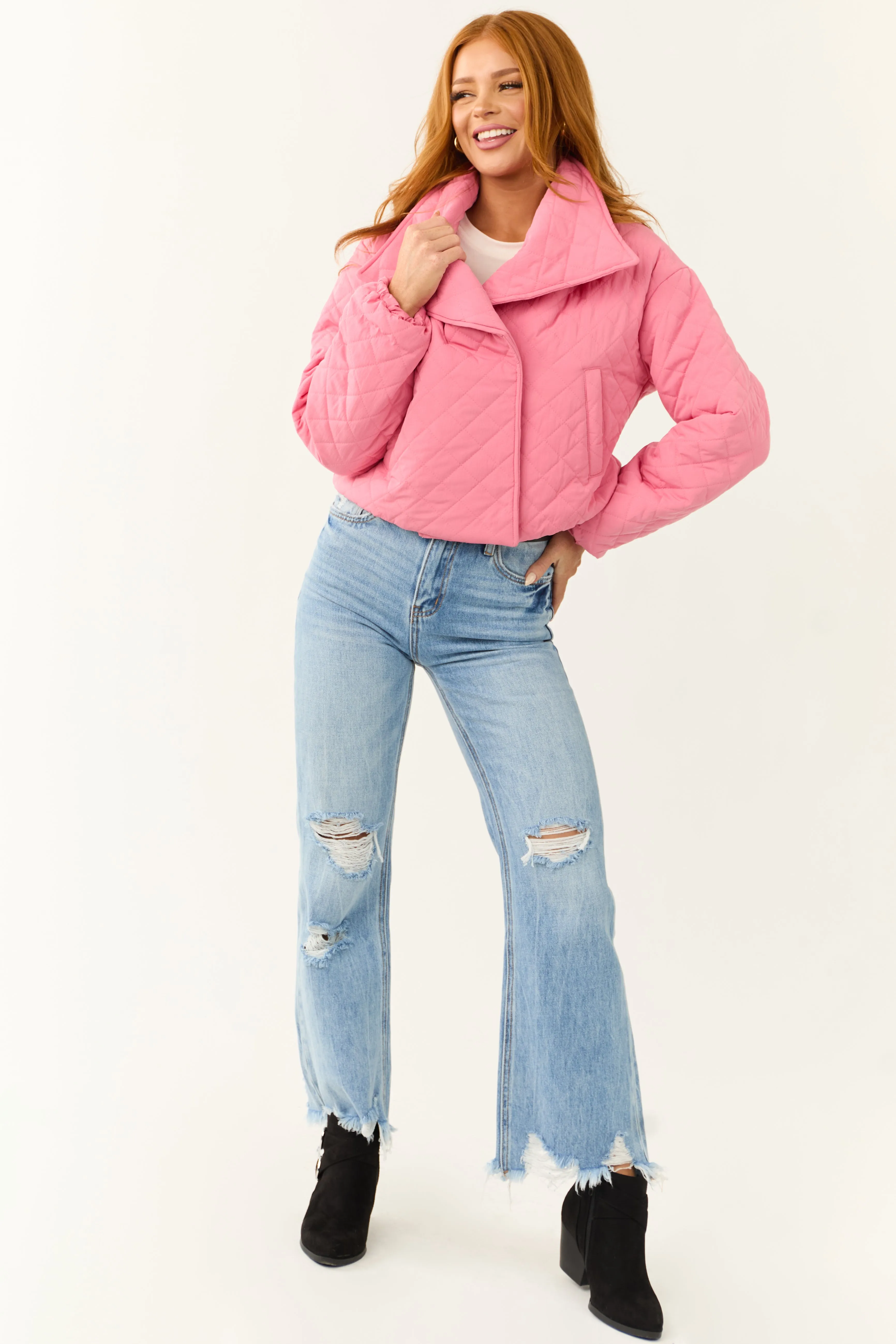 Punch Quilted Cropped Puffer Jacket