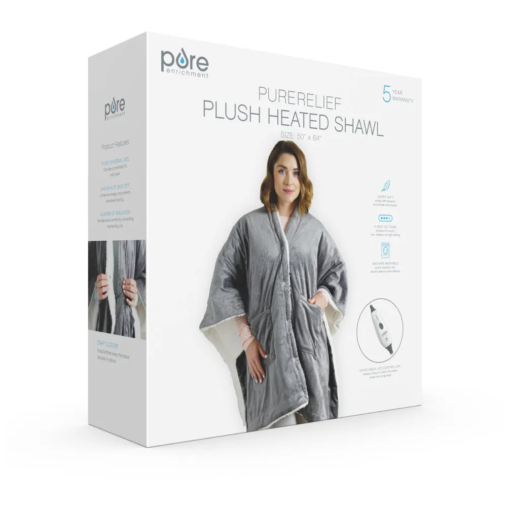 PureRelief Plush Heated Shawl