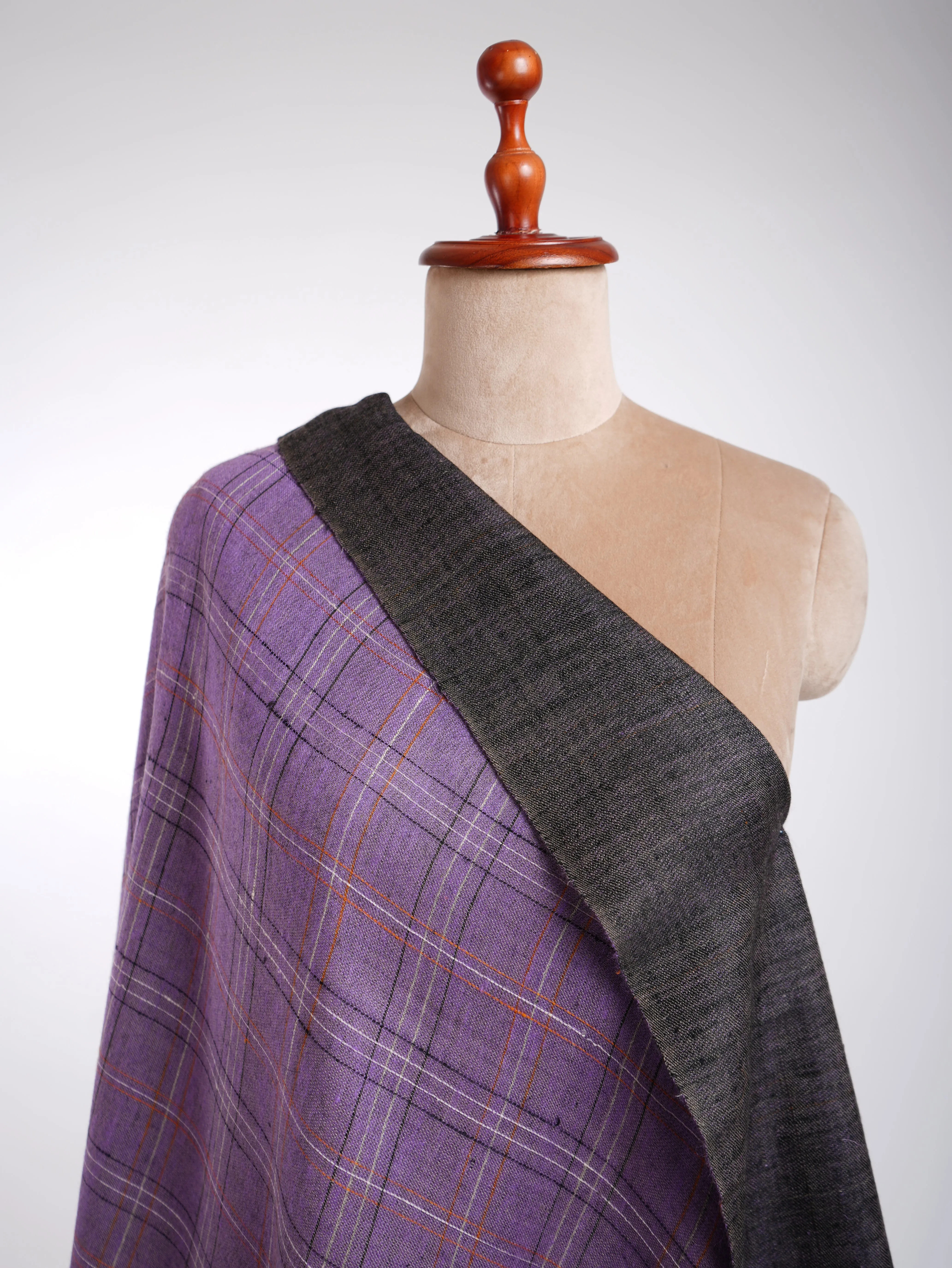 Purple and Black Dorukha Pashmina Shawl