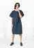 Quilted Mesh T-Shirt Dress in Navy