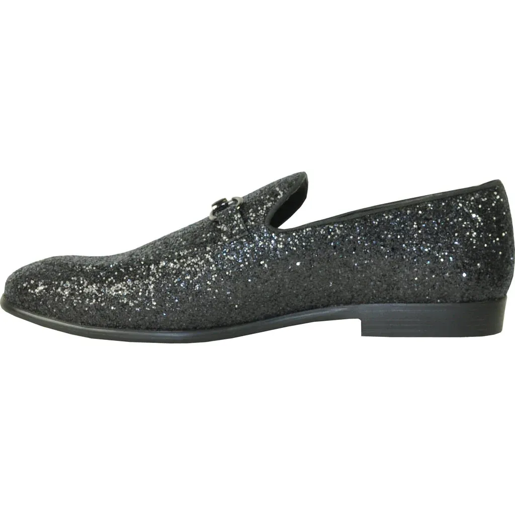 "Bravo1" Black Glitter Tuxedo & Prom Shoes