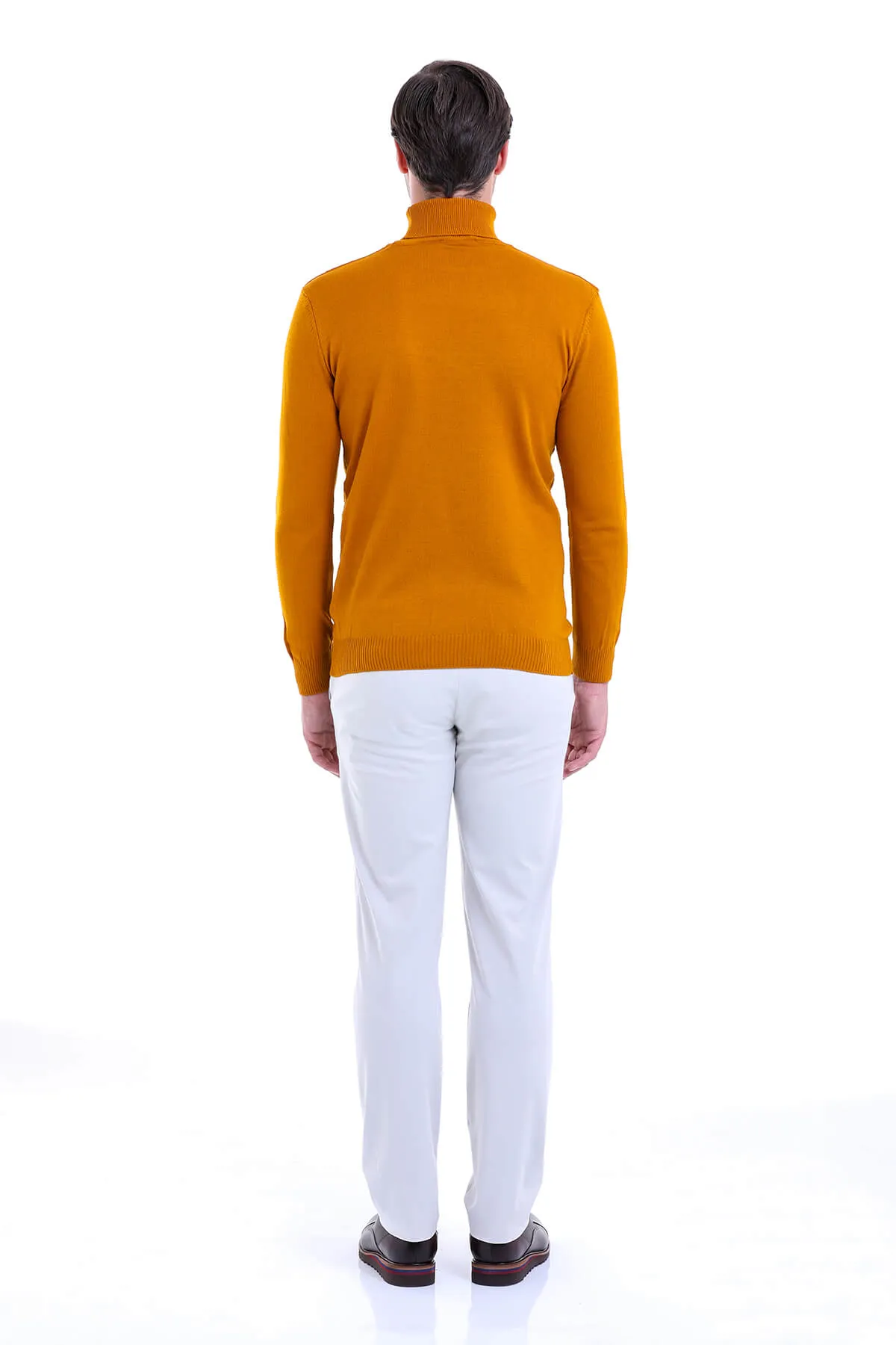 Regular Fit Saffron Turtleneck Sweater