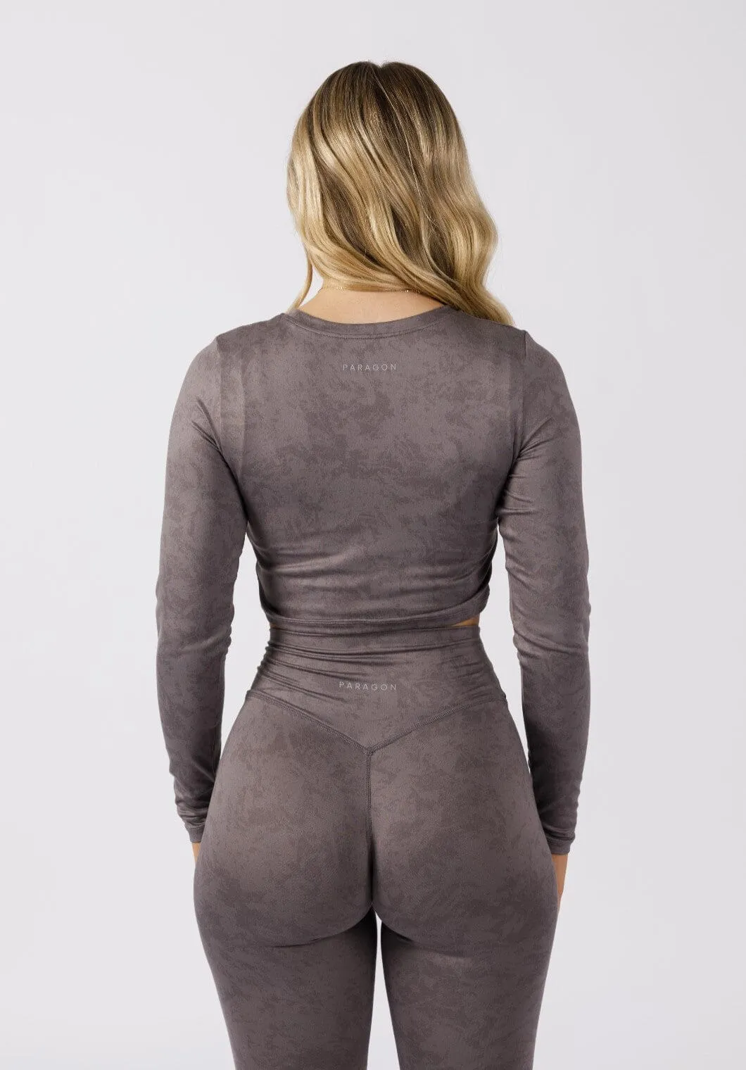 Reluna™ Long Sleeve Crop Gunmetal